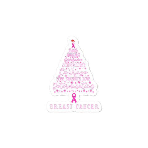 Breast Cancer Awareness Christmas Hope Sticker - The Awareness Store