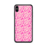 Breast Cancer Awareness Ribbon Pattern iPhone Case