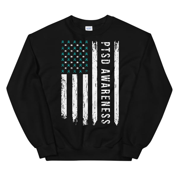 PTSD Awareness USA Flag Sweatshirt