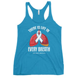 Lung Cancer Awareness Life In Every Breath Women's Racerback Tank Top