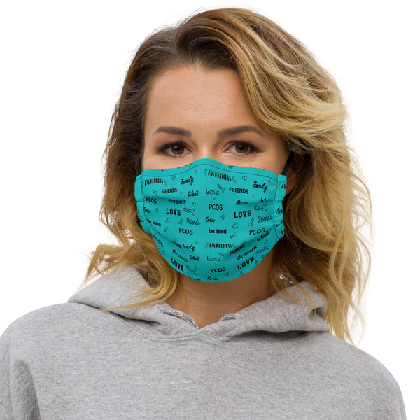 PCOS Awareness Be Kind Pattern Premium Face Mask