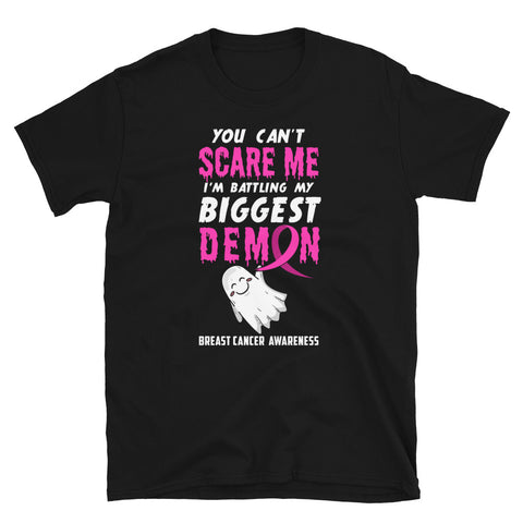 Breast Cancer Awareness You Can't Scare Me Halloween T-Shirt - The Awareness Store