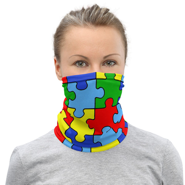 Autism Awareness Puzzle Pattern Face Mask / Neck Gaiter