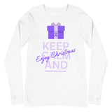 Pancreatic Cancer Awareness Keep Calm and Enjoy Christmas Long Sleeve T-Shirt