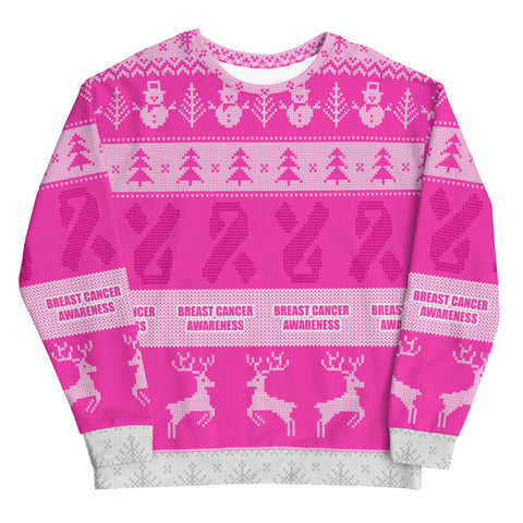 Breast Cancer Awareness Christmas Jumper Sweatshirt - The Awareness Store