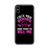 Breast Cancer Awareness Check Your Boobs iPhone Case