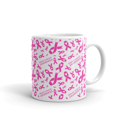 Breast Cancer Awareness Ribbon Pattern Mug - The Awareness Store
