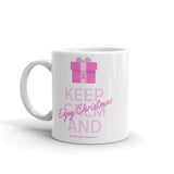 Breast Cancer Awareness Keep Calm and Enjoy Christmas Mug