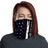 Colon Cancer Awareness USA Flag Washable Face Mask / Neck Gaiter