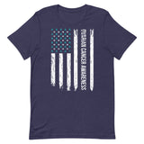 Ovarian Cancer Awareness USA Flag Unisex T-Shirt