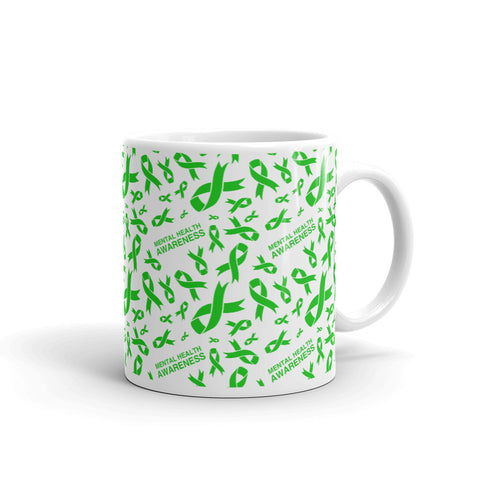 Mental Health Awareness Ribbon Pattern Mug - The Awareness Store