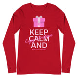 Breast Cancer Awareness Keep Calm and Enjoy Christmas Long Sleeve T-Shirt