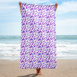 Rheumatoid Arthritis Awareness Ribbon Pattern Beach Towel - The Awareness Store