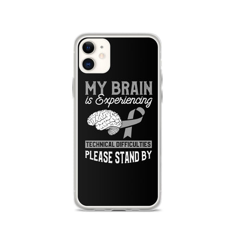 Brain Cancer Awareness Experiencing Technical Difficulties iPhone Case - The Awareness Store