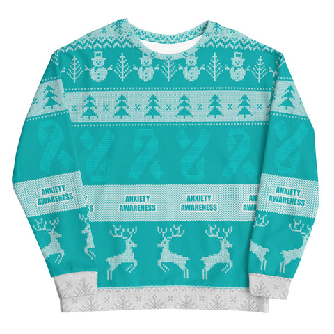 Anxiety Awareness Christmas Jumper Sweatshirt - The Awareness Store
