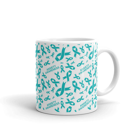 Anxiety Awareness Ribbon Pattern Mug - The Awareness Store
