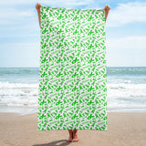 Mental Health Awareness Ribbon Pattern Beach Towel - The Awareness Store