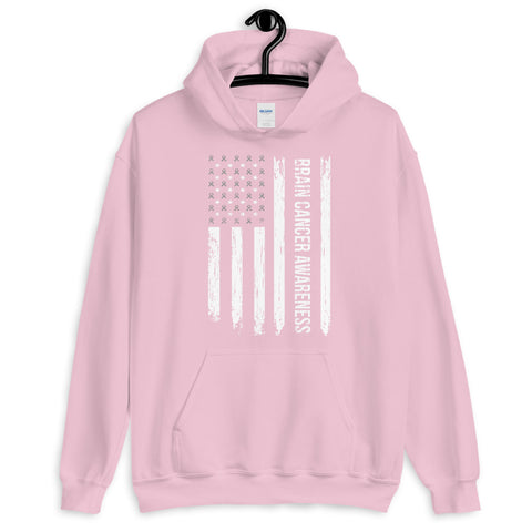 Brain Cancer Awareness USA Flag Hoodie - The Awareness Store