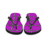 Alzheimer's Awareness Tartan Pattern Flip-Flops