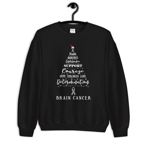 Brain Cancer Awareness Christmas Hope Sweatshirt - The Awareness Store