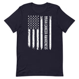 Brain Cancer Awareness USA Flag Unisex T-Shirt