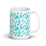 PCOS Awareness Ribbon Pattern Mug