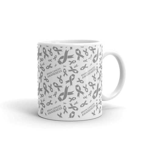 Brain Cancer Awareness Ribbon Pattern Mug - The Awareness Store