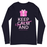 Breast Cancer Awareness Keep Calm and Enjoy Christmas Long Sleeve T-Shirt