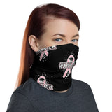 Breast Cancer Warrior Face Mask Neck Gaiter Washable