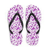 Cystic Fibrosis Awareness Ribbon Pattern Flip-Flops - The Awareness Store