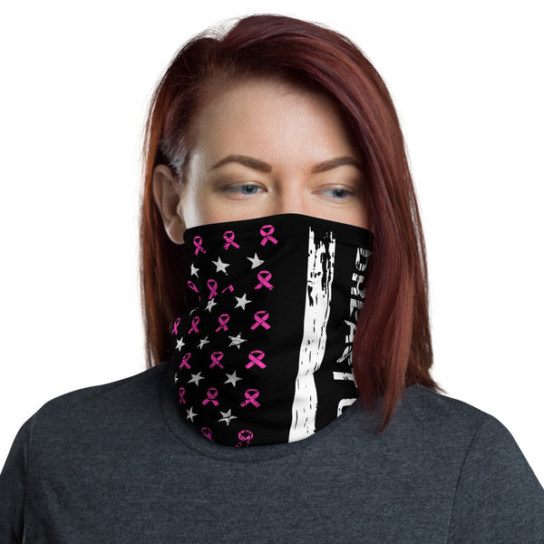 Breast Cancer Awareness USA Flag Washable Face Mask / Neck Gaiter