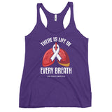 Lung Cancer Awareness Life In Every Breath Women's Racerback Tank Top