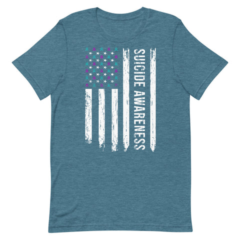 Suicide Awareness USA Flag Unisex T-Shirt - The Awareness Store