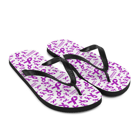 Fibromyalgia Awareness Ribbon Pattern Flip-Flops - The Awareness Store