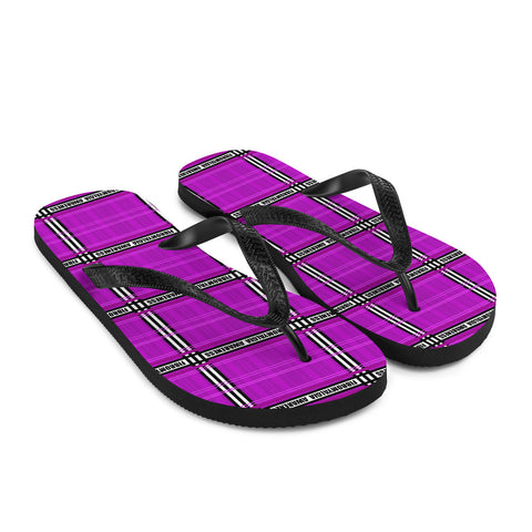 Fibromyalgia Awareness Tartan Pattern Flip-Flops - The Awareness Store