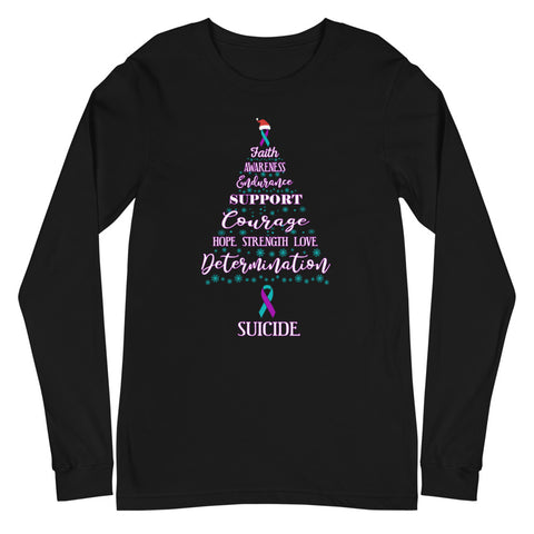 Suicide Awareness Christmas Hope Long Sleeve T-Shirt - The Awareness Store