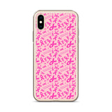 Breast Cancer Awareness Ribbon Pattern iPhone Case
