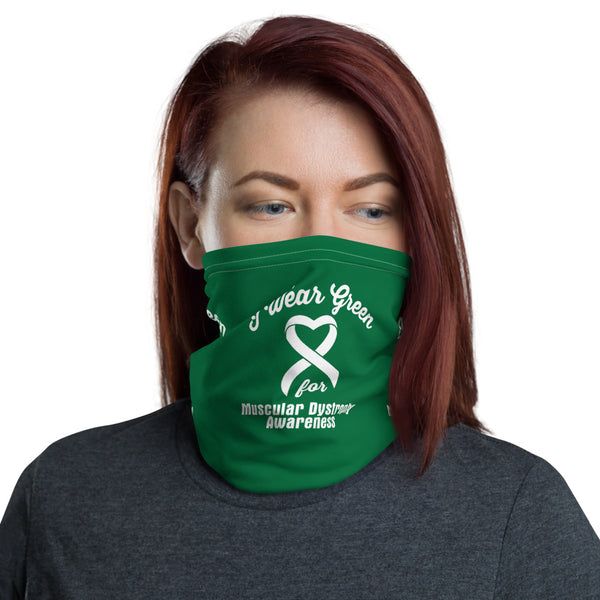 Muscular Dystrophy Awareness I Wear Green Face Mask / Neck Gaiter