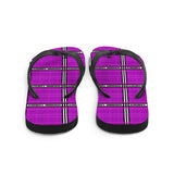 Alzheimer's Awareness Tartan Pattern Flip-Flops