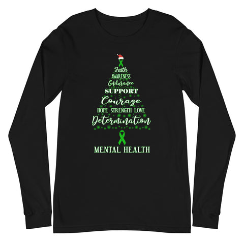 Mental Health Awareness Christmas Hope Long Sleeve T-Shirt - The Awareness Store