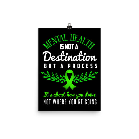 Mental Health Awareness Not A Journey But A Process Matte Poster - The Awareness Store