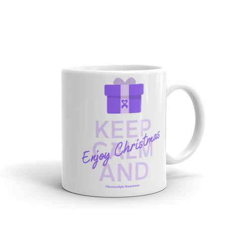 Fibromyalgia Awareness Keep Calm and Enjoy Christmas Mug - The Awareness Store