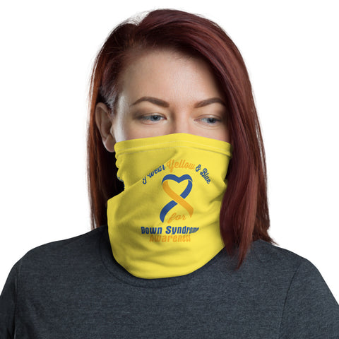 Down Syndrome Awareness I Wear Blue & Yellow Face Mask / Neck Gaiter - The Awareness Store