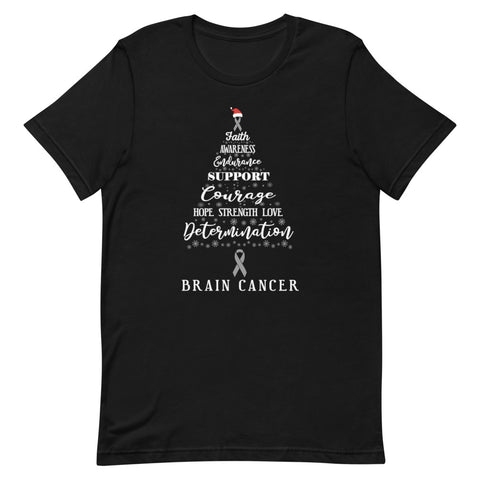 Brain Cancer Awareness Christmas Hope T-Shirt - The Awareness Store