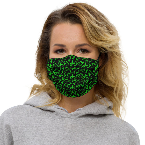 Mental Health Awareness Ribbon Pattern Premium Face Mask