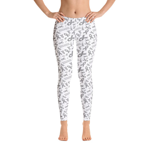 Brain Cancer Awareness Ribbon Pattern Leggings - The Awareness Store