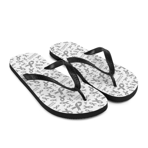 Brain Cancer Awareness Ribbon Pattern Flip-Flops - The Awareness Store