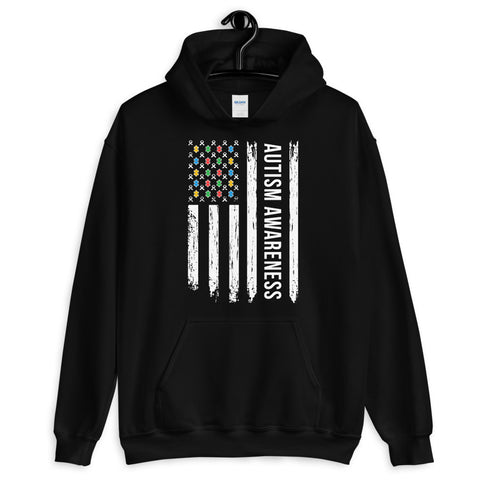 Autism Awareness USA Flag Hoodie - The Awareness Store
