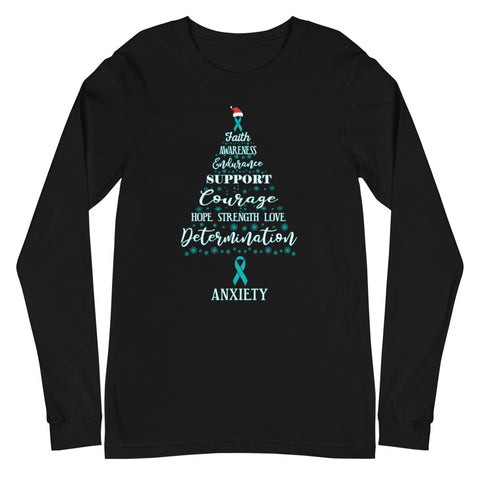 Anxiety Awareness Christmas Hope Long Sleeve T-Shirt - The Awareness Store