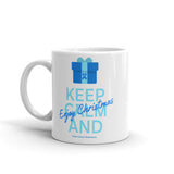 Colon Cancer Awareness Keep Calm and Enjoy Christmas Mug